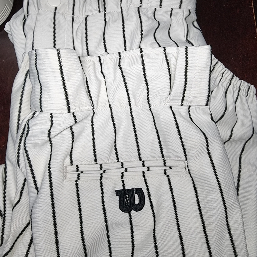 CHAMPRO Youth white Pants with black Pinstripe